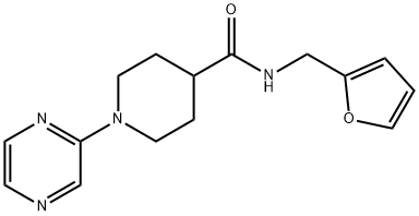 4-Piperidinecarboxamide,N-(2-furanylmethyl)-1-pyrazinyl-(9CI) Structure