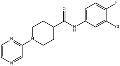 4-Piperidinecarboxamide,N-(3-chloro-4-fluorophenyl)-1-pyrazinyl-(9CI) Structure