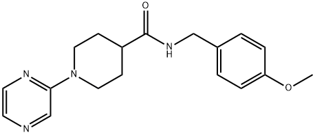 4-Piperidinecarboxamide,N-[(4-methoxyphenyl)methyl]-1-pyrazinyl-(9CI)|