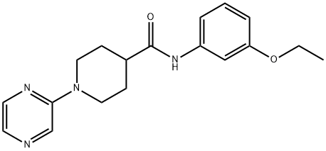4-Piperidinecarboxamide,N-(3-ethoxyphenyl)-1-pyrazinyl-(9CI) Structure