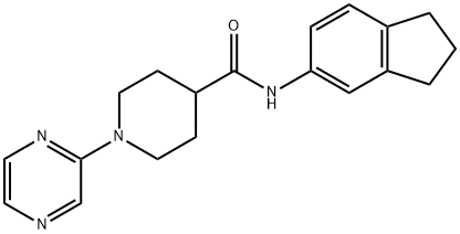 4-Piperidinecarboxamide,N-(2,3-dihydro-1H-inden-5-yl)-1-pyrazinyl-(9CI) 结构式