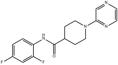 4-Piperidinecarboxamide,N-(2,4-difluorophenyl)-1-pyrazinyl-(9CI) Structure