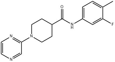 4-Piperidinecarboxamide,N-(3-fluoro-4-methylphenyl)-1-pyrazinyl-(9CI) Structure