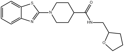 4-Piperidinecarboxamide,1-(2-benzothiazolyl)-N-[(tetrahydro-2-furanyl)methyl]-(9CI) Structure
