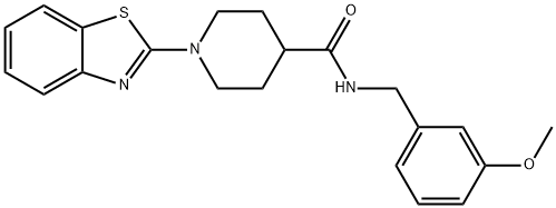 4-Piperidinecarboxamide,1-(2-benzothiazolyl)-N-[(3-methoxyphenyl)methyl]-(9CI) Structure