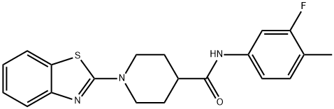 4-Piperidinecarboxamide,1-(2-benzothiazolyl)-N-(3-fluoro-4-methylphenyl)-(9CI) Structure