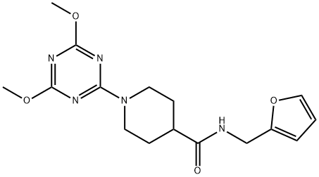 4-Piperidinecarboxamide,1-(4,6-dimethoxy-1,3,5-triazin-2-yl)-N-(2-furanylmethyl)-(9CI) Structure