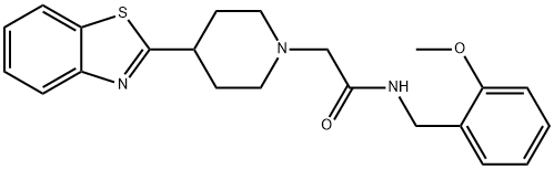 1-Piperidineacetamide,4-(2-benzothiazolyl)-N-[(2-methoxyphenyl)methyl]-(9CI) Structure