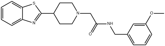 1-Piperidineacetamide,4-(2-benzothiazolyl)-N-[(3-methoxyphenyl)methyl]-(9CI) Structure
