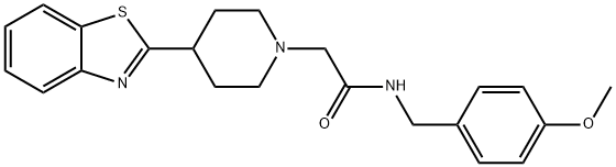 1-Piperidineacetamide,4-(2-benzothiazolyl)-N-[(4-methoxyphenyl)methyl]-(9CI) Structure