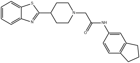 1-Piperidineacetamide,4-(2-benzothiazolyl)-N-(2,3-dihydro-1H-inden-5-yl)-(9CI) Struktur
