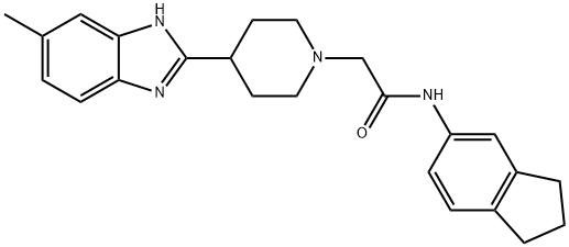 1-Piperidineacetamide,N-(2,3-dihydro-1H-inden-5-yl)-4-(5-methyl-1H-benzimidazol-2-yl)-(9CI) Struktur