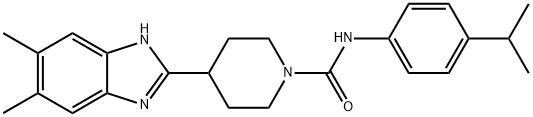 1-Piperidinecarboxamide,4-(5,6-dimethyl-1H-benzimidazol-2-yl)-N-[4-(1-methylethyl)phenyl]-(9CI) Structure