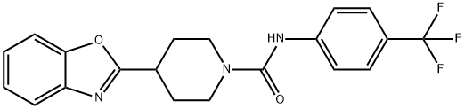 1-Piperidinecarboxamide,4-(2-benzoxazolyl)-N-[4-(trifluoromethyl)phenyl]-(9CI) Structure