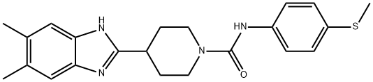 1-Piperidinecarboxamide,4-(5,6-dimethyl-1H-benzimidazol-2-yl)-N-[4-(methylthio)phenyl]-(9CI)|
