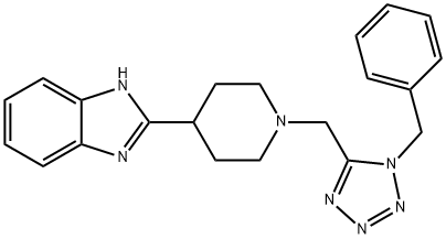 1H-Benzimidazole,2-[1-[[1-(phenylmethyl)-1H-tetrazol-5-yl]methyl]-4-piperidinyl]-(9CI) Structure