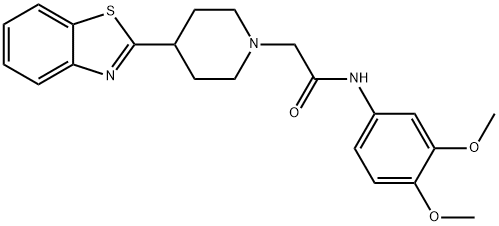 1-Piperidineacetamide,4-(2-benzothiazolyl)-N-(3,4-dimethoxyphenyl)-(9CI) 化学構造式