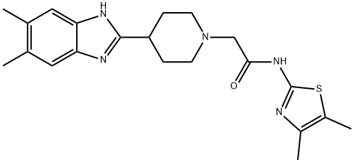 1-Piperidineacetamide,4-(5,6-dimethyl-1H-benzimidazol-2-yl)-N-(4,5-dimethyl-2-thiazolyl)-(9CI) Structure