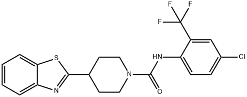1-Piperidinecarboxamide,4-(2-benzothiazolyl)-N-[4-chloro-2-(trifluoromethyl)phenyl]-(9CI) Structure