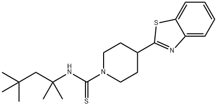 1-Piperidinecarbothioamide,4-(2-benzothiazolyl)-N-(1,1,3,3-tetramethylbutyl)-(9CI) Structure
