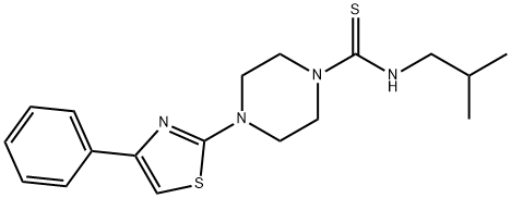 1-Piperazinecarbothioamide,N-(2-methylpropyl)-4-(4-phenyl-2-thiazolyl)-(9CI) Structure