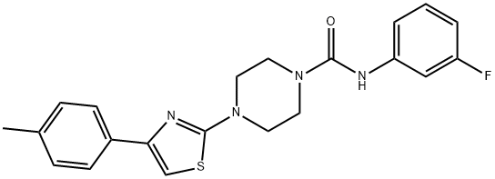 1-Piperazinecarboxamide,N-(3-fluorophenyl)-4-[4-(4-methylphenyl)-2-thiazolyl]-(9CI) Structure