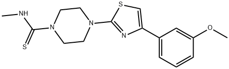 1-Piperazinecarbothioamide,4-[4-(3-methoxyphenyl)-2-thiazolyl]-N-methyl-(9CI) Structure