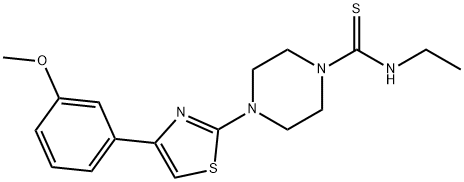 1-Piperazinecarbothioamide,N-ethyl-4-[4-(3-methoxyphenyl)-2-thiazolyl]-(9CI) Structure