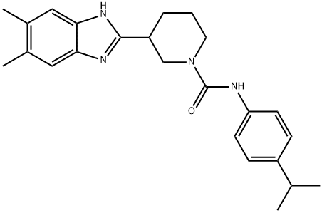 1-Piperidinecarboxamide,3-(5,6-dimethyl-1H-benzimidazol-2-yl)-N-[4-(1-methylethyl)phenyl]-(9CI) Structure