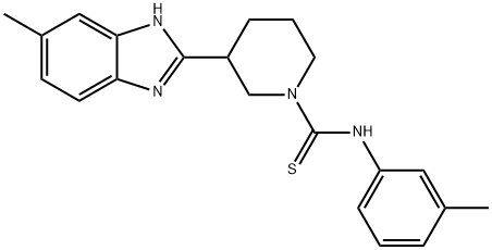 1-Piperidinecarbothioamide,3-(5-methyl-1H-benzimidazol-2-yl)-N-(3-methylphenyl)-(9CI),606090-09-9,结构式