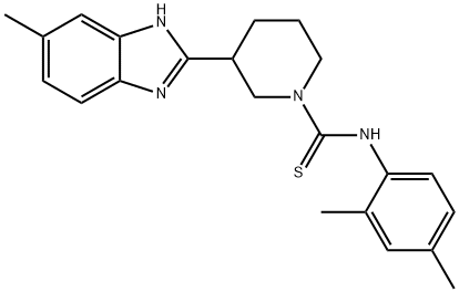 1-Piperidinecarbothioamide,N-(2,4-dimethylphenyl)-3-(5-methyl-1H-benzimidazol-2-yl)-(9CI) Structure