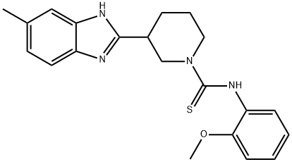 1-Piperidinecarbothioamide,N-(2-methoxyphenyl)-3-(5-methyl-1H-benzimidazol-2-yl)-(9CI) Structure
