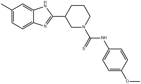 1-Piperidinecarbothioamide,N-(4-methoxyphenyl)-3-(5-methyl-1H-benzimidazol-2-yl)-(9CI) Structure