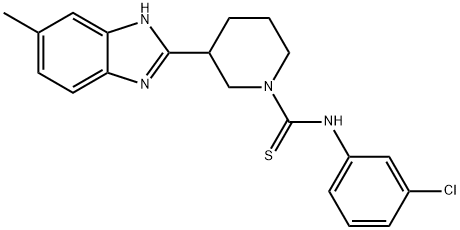 1-Piperidinecarbothioamide,N-(3-chlorophenyl)-3-(5-methyl-1H-benzimidazol-2-yl)-(9CI)|