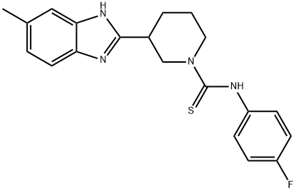 1-Piperidinecarbothioamide,N-(4-fluorophenyl)-3-(5-methyl-1H-benzimidazol-2-yl)-(9CI) Structure
