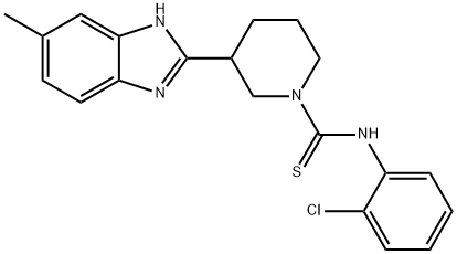 1-Piperidinecarbothioamide,N-(2-chlorophenyl)-3-(5-methyl-1H-benzimidazol-2-yl)-(9CI),606090-24-8,结构式