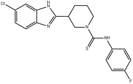 1-Piperidinecarbothioamide,3-(5-chloro-1H-benzimidazol-2-yl)-N-(4-fluorophenyl)-(9CI) Structure