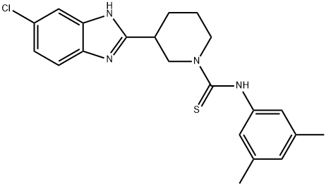 1-Piperidinecarbothioamide,3-(5-chloro-1H-benzimidazol-2-yl)-N-(3,5-dimethylphenyl)-(9CI) Structure