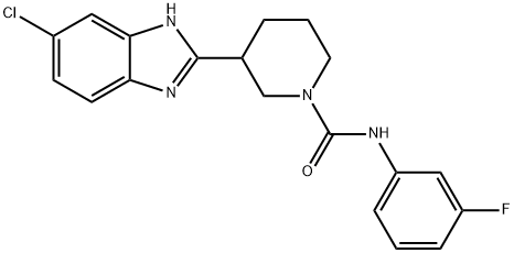 1-Piperidinecarboxamide,3-(5-chloro-1H-benzimidazol-2-yl)-N-(3-fluorophenyl)-(9CI) Structure