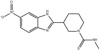 1-Piperidinecarbothioamide,N-methyl-3-(5-nitro-1H-benzimidazol-2-yl)-(9CI) Structure