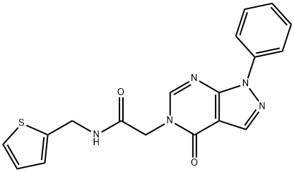 5H-Pyrazolo[3,4-d]pyrimidine-5-acetamide,1,4-dihydro-4-oxo-1-phenyl-N-(2-thienylmethyl)-(9CI) Structure