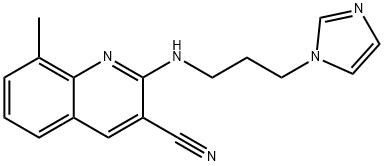 3-Quinolinecarbonitrile,2-[[3-(1H-imidazol-1-yl)propyl]amino]-8-methyl-(9CI) Structure