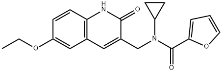 2-Furancarboxamide,N-cyclopropyl-N-[(6-ethoxy-1,2-dihydro-2-oxo-3-quinolinyl)methyl]-(9CI) Structure