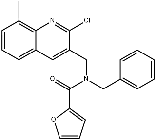 2-Furancarboxamide,N-[(2-chloro-8-methyl-3-quinolinyl)methyl]-N-(phenylmethyl)-(9CI) Structure