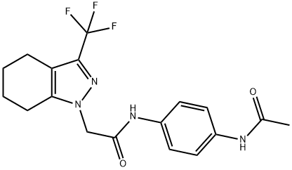 1H-Indazole-1-acetamide,N-[4-(acetylamino)phenyl]-4,5,6,7-tetrahydro-3-(trifluoromethyl)-(9CI) Structure