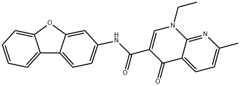 1,8-Naphthyridine-3-carboxamide,N-dibenzofuran-3-yl-1-ethyl-1,4-dihydro-7-methyl-4-oxo-(9CI) Structure
