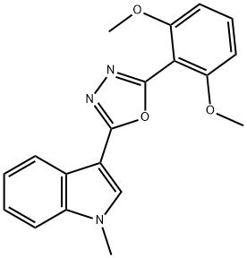 1H-Indole,3-[5-(2,6-dimethoxyphenyl)-1,3,4-oxadiazol-2-yl]-1-methyl-(9CI) Structure