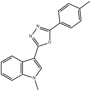 1H-Indole,1-methyl-3-[5-(4-methylphenyl)-1,3,4-oxadiazol-2-yl]-(9CI) Structure