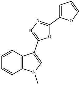 1H-Indole,3-[5-(2-furanyl)-1,3,4-oxadiazol-2-yl]-1-methyl-(9CI) Structure