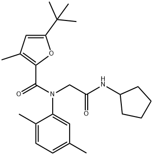 2-Furancarboxamide,N-[2-(cyclopentylamino)-2-oxoethyl]-5-(1,1-dimethylethyl)-N-(2,5-dimethylphenyl)-3-methyl-(9CI) 结构式